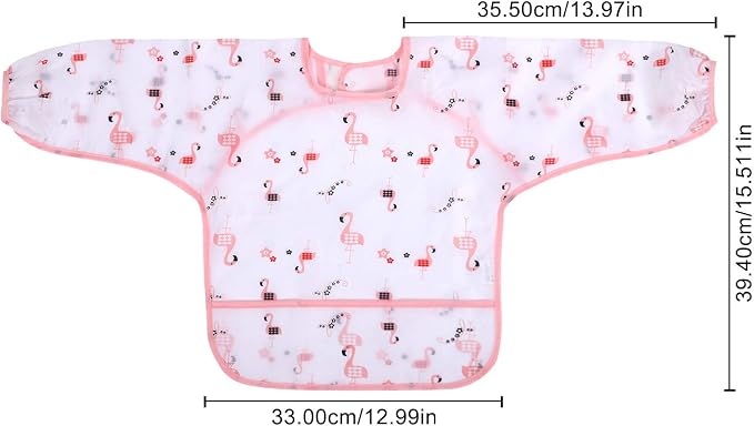 Accmor 4 Pack Long Sleeve Bibs, Baby Smock Waterproof Sleeved Bib Smock for Baby Toddler 6-36 Months