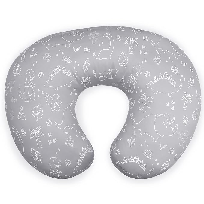 DILIMI Nursing Pillow Cover for Baby Boy and Girl, Ultra Soft Comfortable Stretchy Removable Slipcover for Newborn Breastfeeding Pillows, Dinosaur