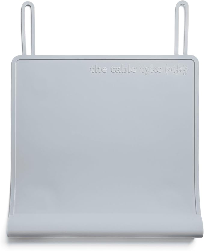 The Table Tyke Silicone Placemat with Table Edge Bumper for Baby Toddler Suction Cup Safety Mat (Slate Grey)