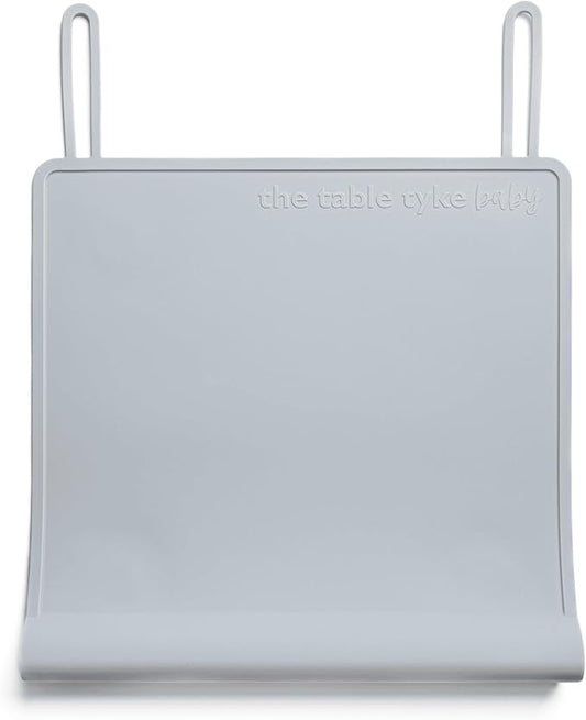 The Table Tyke Silicone Placemat with Table Edge Bumper for Baby Toddler Suction Cup Safety Mat (Slate Grey)