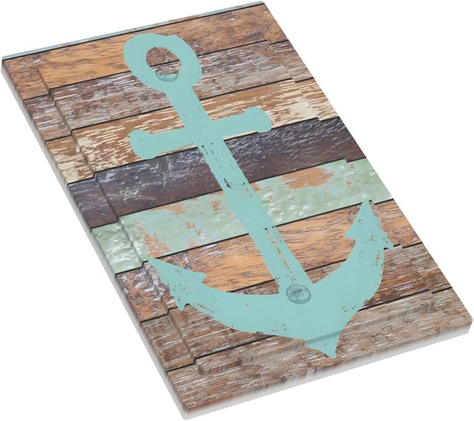 Timeworn Marine Weathered Wood Rustic Nautical Anchor Light Switch Cover Plate 1 Gang No Device Blank Electrical Wall Plates Faceplate Decorative Switch Plate Covers for Farmhouse Home Decor