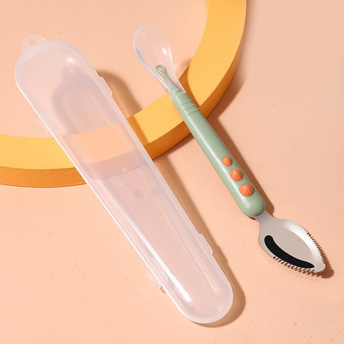 Double Head Silicone Food Spoon Portable Scraping Mud Spoon Led Weaning Supplies Workmanship Design Spoons