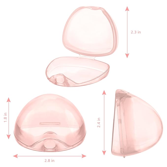 Accmor Pacifier Case, Pacifier Holder Case, Pacifier Container for Travel, BPA Free,Transparent Pink, 3 Pack