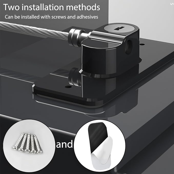 Fridge Lock (2 Pack),Refrigerator Lock with Keys,for Fridge, Cabinet Locks, Drawers, Dishwasher, Toilet and Child Safety Cabinet Locks, Traceless Adhesive No Drilling (Black), 1, AQS2-01
