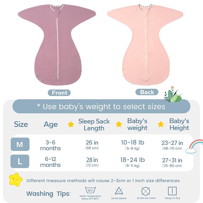 ZIGJOY Shark-Fin Transition Swaddle for Newborn - 0.5 Tog Rayon Made from Bamboo Sleep Sack Baby Swaddle Blanket with 2-Way Zipper, Hemp Grey