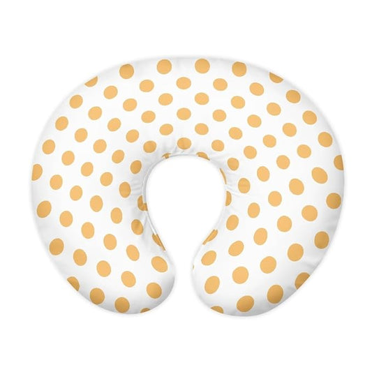 Yellow Dots Nursing Pillow Cover, Stretchy Soft Fabric Removable Covers for Breastfeeding Pillows Safely Fits On Standard Infant Nursing Pillows