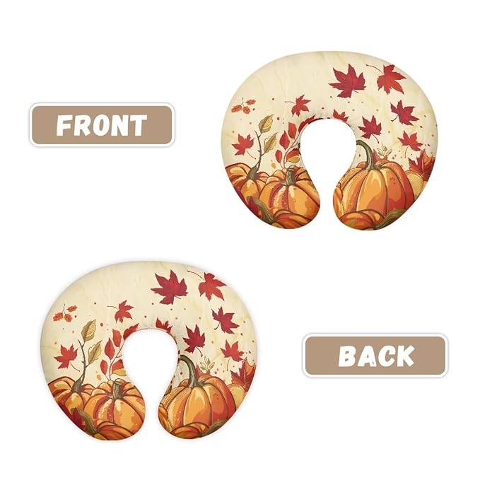 Pumpkins Maple Nursing Pillow Cover Breathable Neutral Breastfeeding Pillow Cover with Hidden Zipper Removable Thanksgiving Pillow Cover for Infant Snug