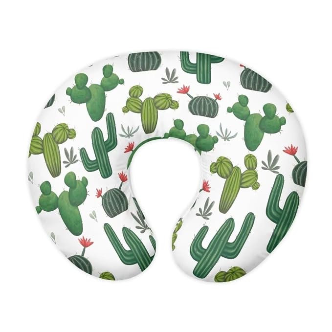 Cartoon Cactus Pillow Cover for Infant Snug,Stretchy Nursing Pillowcase for Bottle Feeding with Hidden Zipper