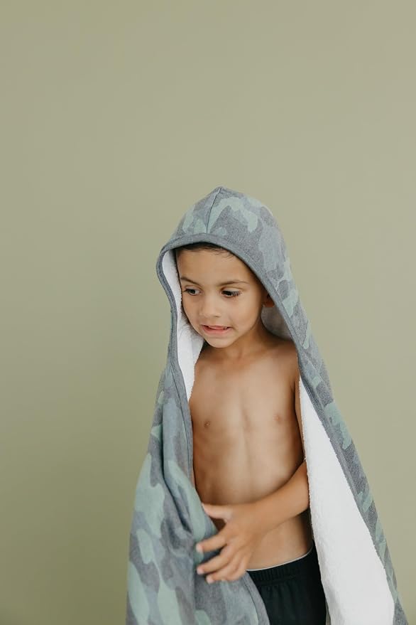 Copper Pearl Hooded Bath Towels Premium Knit/Terry Cloth Toddler Towels with Hood, Pockets, and Cool Designs - Great to Gift and Make Bath Time Fun - Big Kids Hooded Towel, Hunter