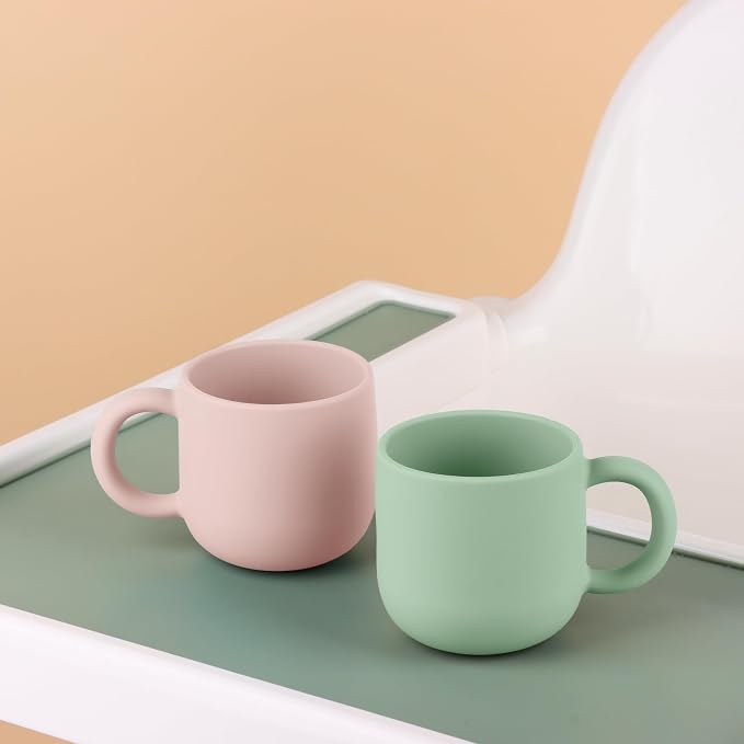 Pack of 2 Silicone Drinking Mug Cup for Toddler Kids and Children (Color 5)