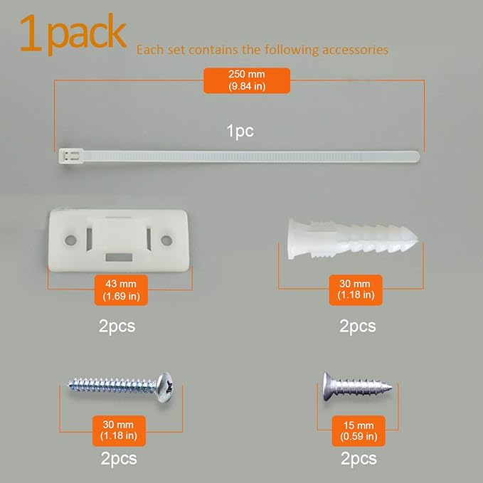 Anti-Tip Furniture Wall Anchor Straps(6 Pack,with Screws),Wall Anchors Straps Kit for Bookshelf or Dresser,Adjustable Safety Furniture Wall Straps for Baby,Kids,Dogs,Cabinet,Bed,Shelf,etc.(White)
