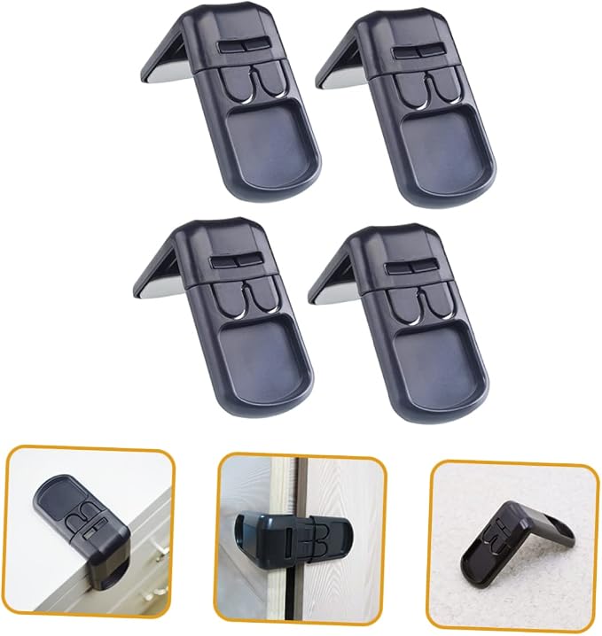 4pcs Boy Girl Safety Cabinet Lock Drawer Locks for Proofing Easy Install Punch Design Black Childproof Furniture Safety
