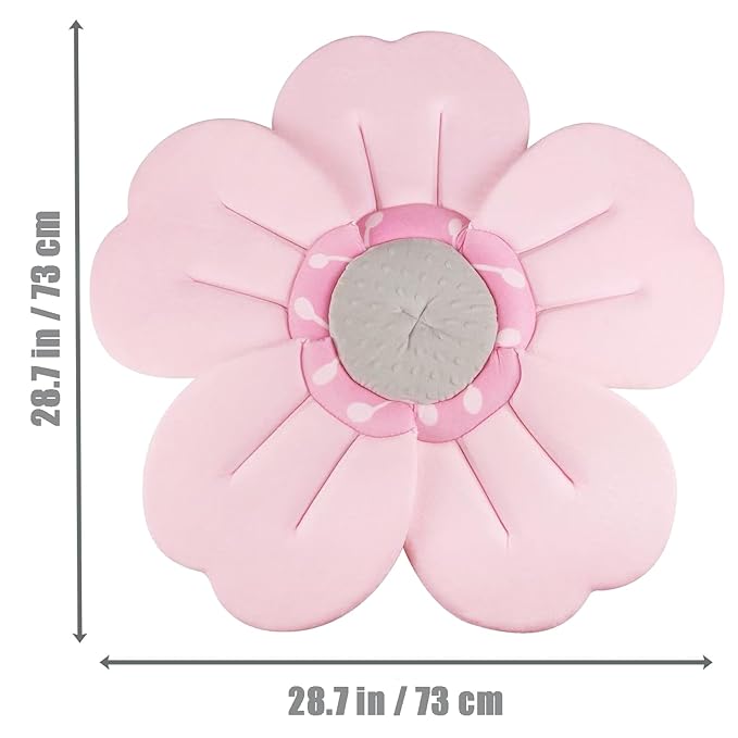 PandaEar Baby Bath Flower for Sink ??Romantic Cherry Blossom Plush Mat ??Soft Newborn Insert & Infant Bathtub Cushion ??Non-Slip Quick-Dry Support ??Shower Gift for Girls (Pink)