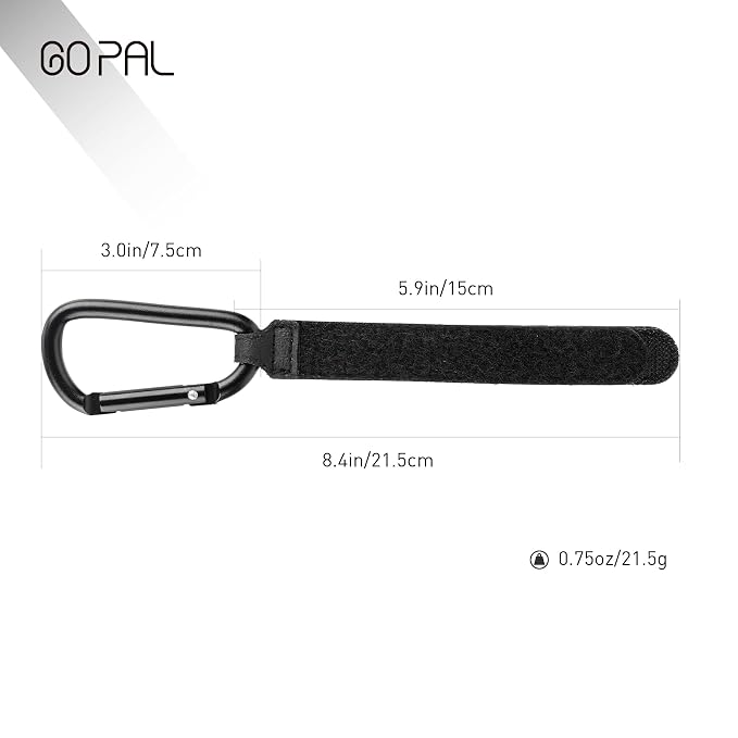 Go Pal 2 Pack Stroller Hooks for Bags, Baby Stroller Clips and Hooks Carry 33lbs Per Stroller Hook, Adjustable Stroller Carabiner Clip for UPPAbaby, DOONA, Baby Jogger, Britax, Chicco