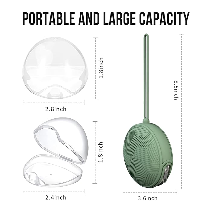 Smlpuame Pacifier Holder Case,BPA Free Portable Pacifier Storage Container,Silicone Baby Pacifier Cover Pouch for Diaper Bag Stroller,Travel Outdoor Activities,Easy to Clean(Green)