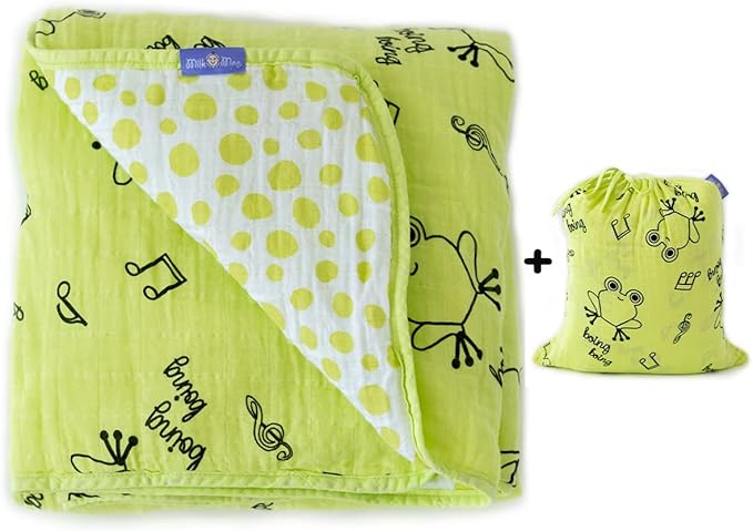 Milk&Moo Baby Muslin Swaddle Blanket, Oeko Tex Certified 100% Cotton, 4-Layer Muslin Blanket, Soft, Breathable, Lightweight, Gender Neutral, Baby Blanket for Toddler Girls and Boys