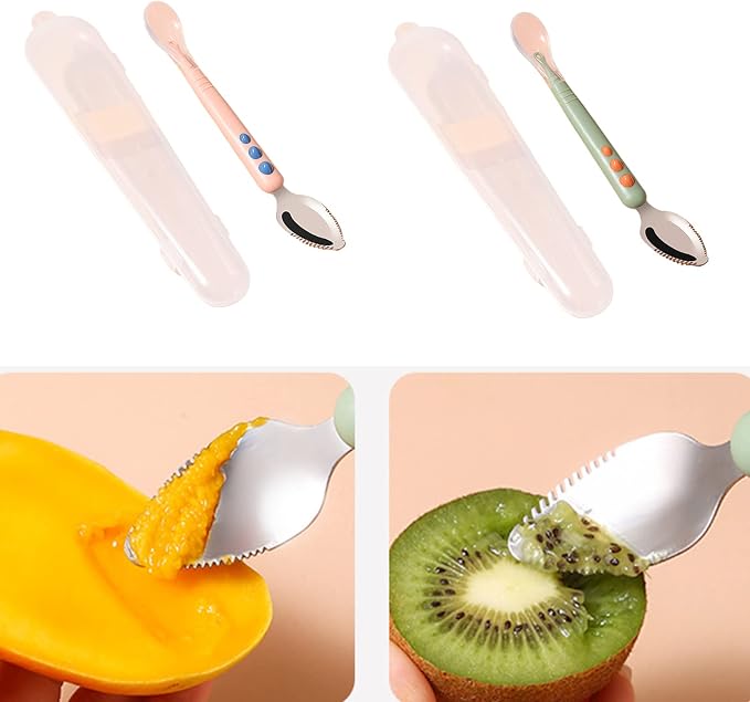 Lightweight Mud Silicone Puree Scrapping Spoons Scraping Practical Fruit Scraper Food Fruits 20.5cm/8-inch Length Gift Small Silicone Spoons for Eating