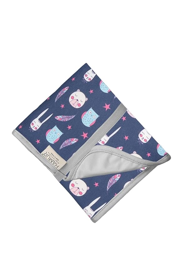HAMUR HOME Portable Baby Changing Pad ??Waterproof, Foldable & Lightweight Travel Mat ??Soft & Machine Washable Diaper Changer ??Compact & Durable (Purple)