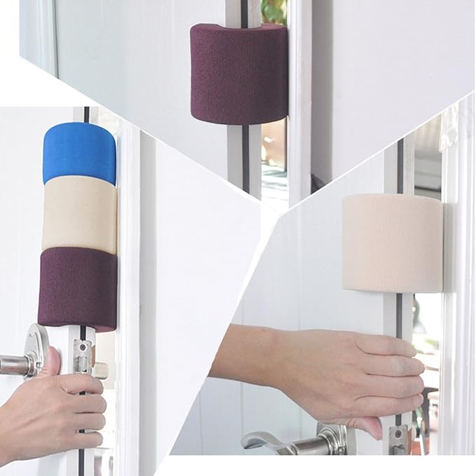 Foam Door Stopper Will Prevent Baby Finger Pinch Injuries, Stop Door from Slamming, and Child & Pets from Accidentally Getting Locked in Room, 4 Pcs a Set (Soft Style)