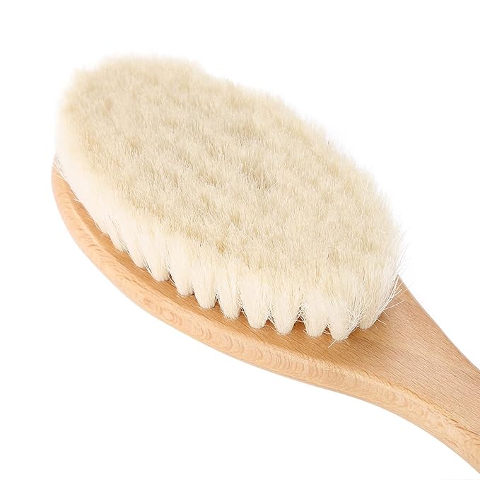 Hair Cleaning Brush, Shine and Texture, Hair Brush for Women Men, Soft Brush with Wood Handle for Thin and Fine Hair, Improve Growth