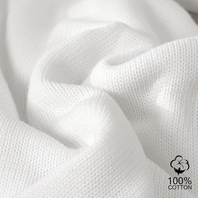 LAWKUL Baby Blanket 100% Traceable Cotton Knit Receiving Blankets Soft Swaddle for Newborn Boy Girls 40"x30" White Floral