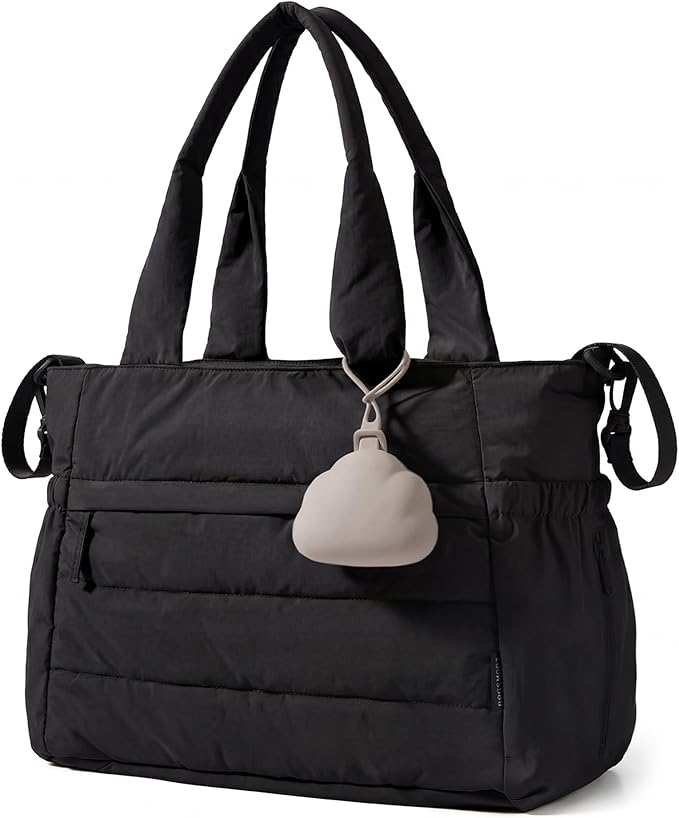 BAGSMART Diaper Bag Tote, Hospital Bag for Labor Delivery, Puffy Maternity Travel Diaper Tote, Baby Bag with Pacifier Case