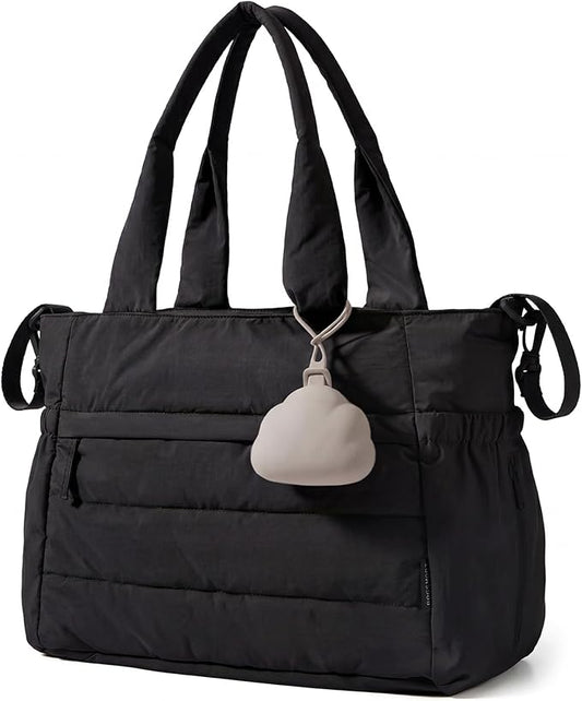 BAGSMART Diaper Bag Tote, Hospital Bag for Labor Delivery, Puffy Maternity Travel Diaper Tote, Baby Bag with Pacifier Case