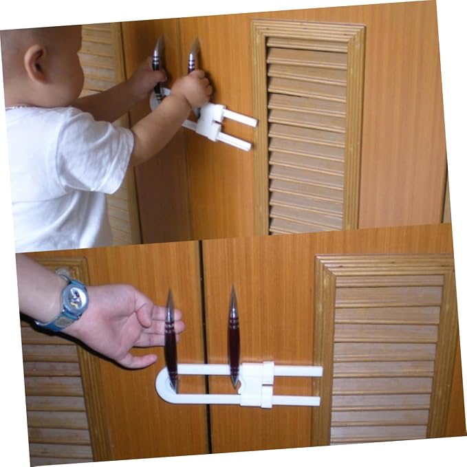 Kisangel U-Shaped Baby Safety Cabinet Lock 4 Pack Childproof Sliding Door Lock for Kitchen and Closet Sturdy and Easy to Install for Child Safety