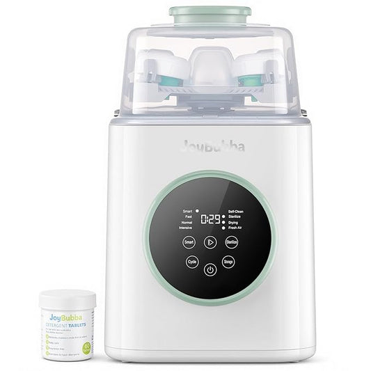 Baby Bottle Wash, Sterilizer and Dryer, Modular Nesting Space-Saving Design, 4-Bottle Capacity,Wash & Sterilizer for Baby Bottles, Breast Pump Parts & Newborn Essentials, Drying Rack Included
