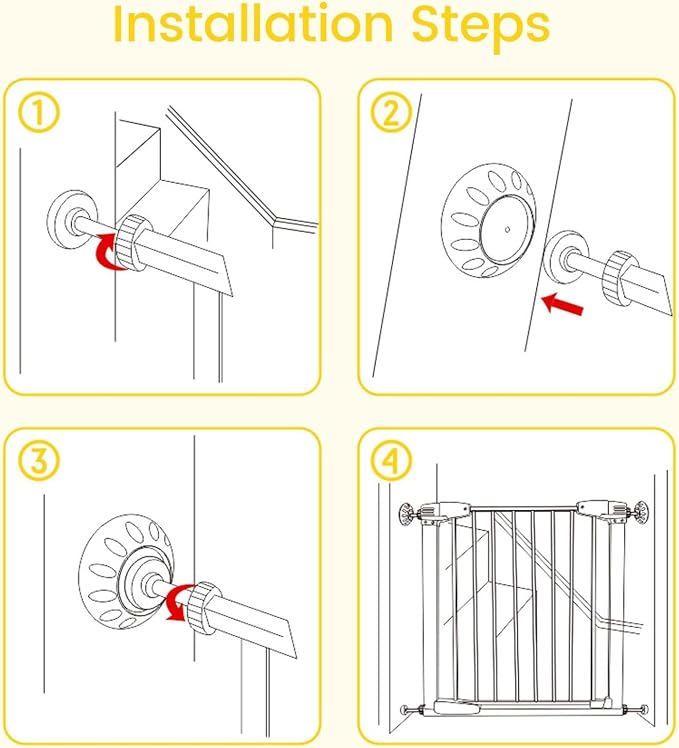 Child Pressure Mounted Baby Gate for Stairs Wall Protector 4 Pack,Protect Walls & Doorways from Pet & Dog Gates(Grey