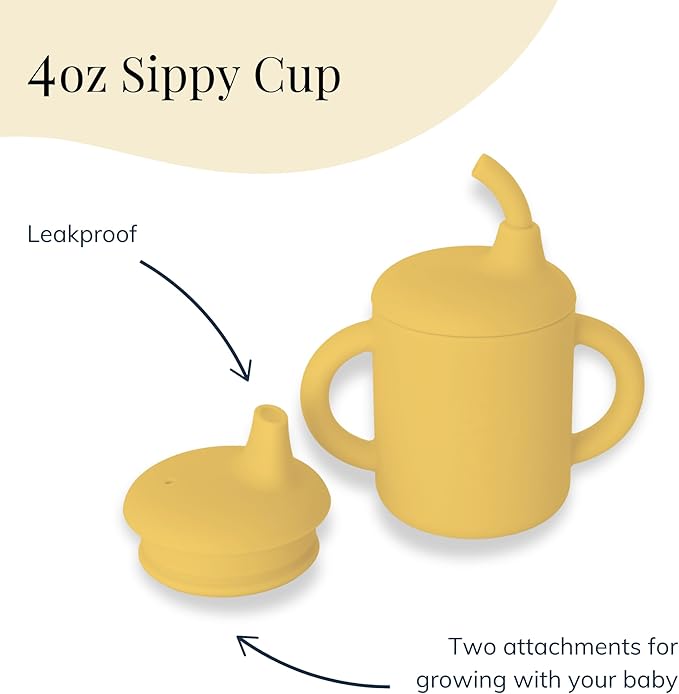 Little Loon Baby Led Weaning Starter Set ??Complete Silicone Feeding Kit for 6+ Months - Baby Plates, Bibs, Spoons & Sippy Cup - Baby Shower Gifts - Sun