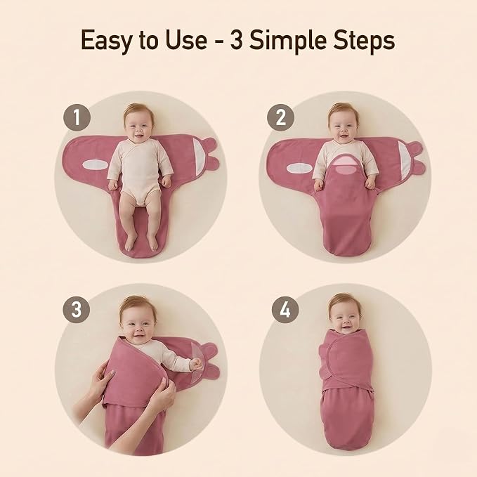 GLLQUEN BABY Swaddles for Newborns, Soft, Smooth & Gentle Wear, Baby Girl Swaddles 0-3 Months, Reduce Startle Reflex Womb-Like Sleep Sack Wrap Blankets Pink Blush Dusty Rose