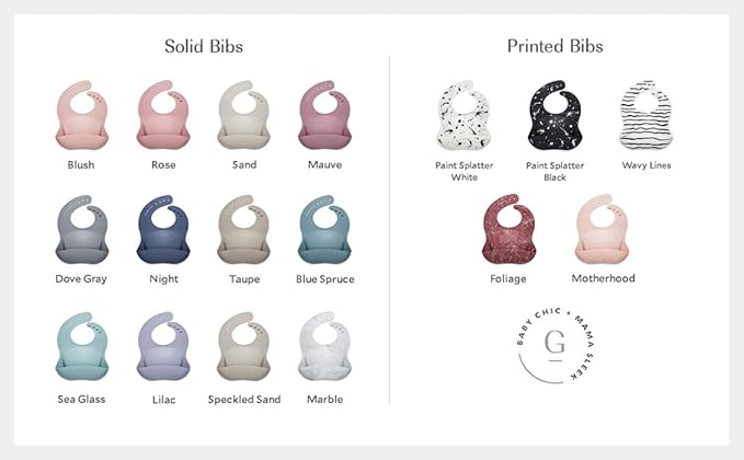 Goobie Baby Silicone Baby Bib with Food Catcher - Adjustable Waterproof Feeding Bib for Babies and Toddlers 4 to 36 Months in Stylish Colors for Girl and Boy - Modern, Soft, Easy to Clean (Blush)