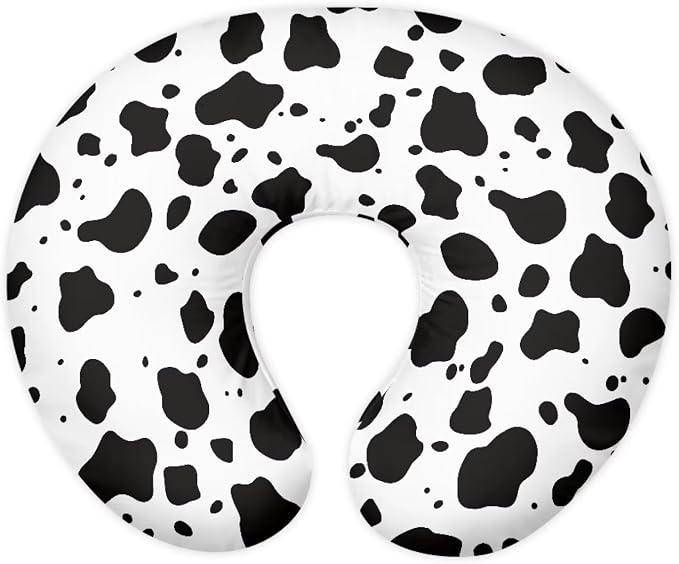 Soft & Adorable Nursing Cover for Breastfeeding Pillows with Breathable Fits Newborn, U-Shaped Breastfeeding Pillowcase Soft Cover - Cow Print