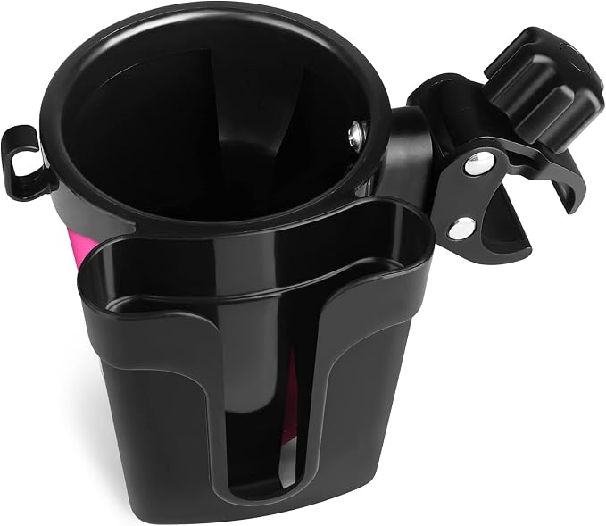 Accmor Stroller Cup Holder with Phone Keys Holder, 3-in-1 Universal Cup Holder, Drinks Bottle Holder for Stroller, Bike, Wheelchair, Walker, Scooter