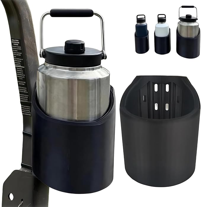 Magnetic Cup Holder Heavy Duty for 46 50 64 oz Bottles, Truck Bed & Bus Mounts, Portable Water Bottle Organizer Rack, Golf Cart, Tractor, Lawnmower Drink Holder Accessories (64 oz)