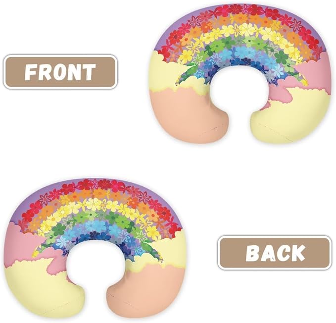 Rainbow 1 Nursing Pillow Cover Breast Feeding Pillow Covers 1 Pack for Breastfeeding Pillow Soft and Cozy Fits Snug On Infant Breastfeeding Pillow Slipcover Cover Only