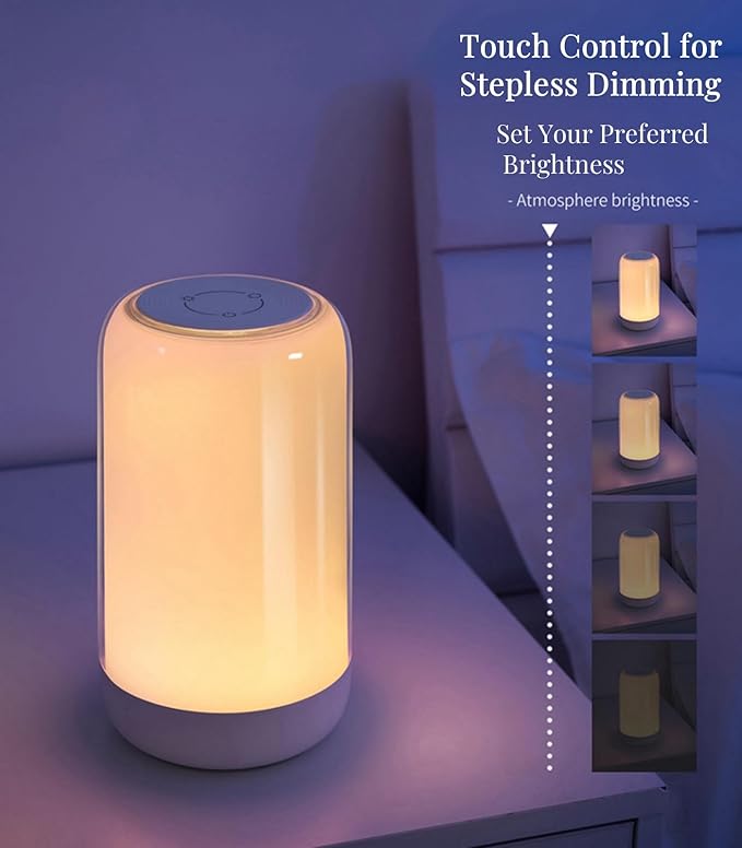 RGB 7 Color Gradient Night Light, Portable Rechargeable Nursery Lamp with Color Transition & Stepless Dimming, BPA-Free Baby Night Light, Ideal for Breastfeeding, Baby Room & Travel