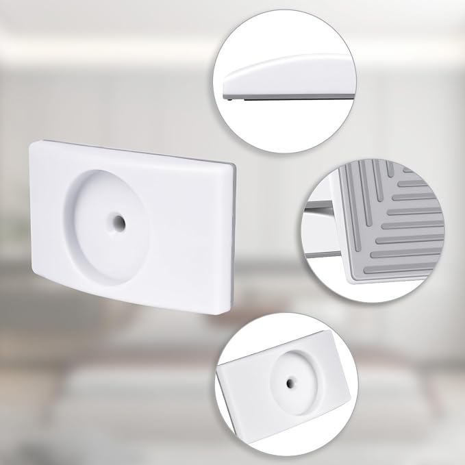 Baby Gate Wall Protector, Wall Guard for Pressure Gates, Protect Cups for Pressure Mounted Door, White, Rectangle, 4PCS