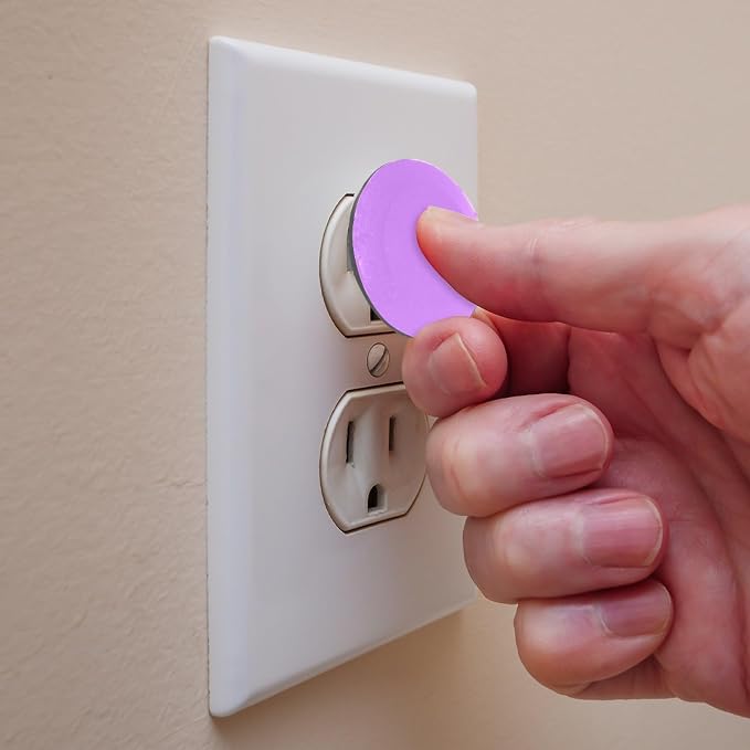 Pure Light Purple Violet Color Pattern Outlet Covers Baby Proofing - Plug Covers for Electrical Outlets, Child Proof Socket Covers, Baby Safety Products for Home, Office