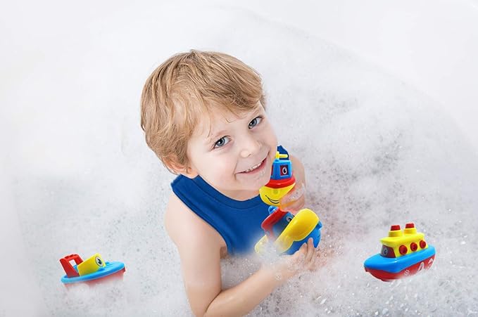 3 Bees & Me Bath Toys for Boys & Girls - Magnetic Boat Set for Toddlers & Kids - Fun Educational Bath Toy