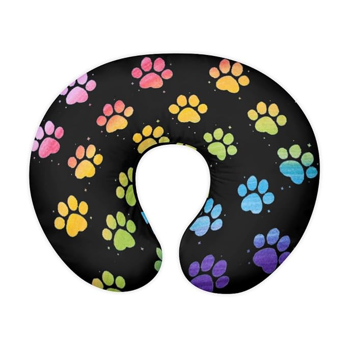 Forchrinse Rainbow Dog Paw Print Nursing Pillow Cover for Baby Girls Boys,Soft Stretch Nursing Pillow Cover Slipcover for Breastfeeding