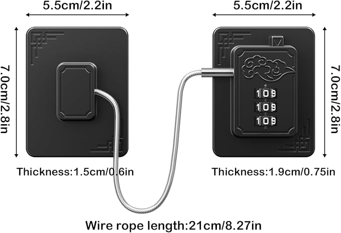 4 Pack Refrigerator Lock Set, Child Proof Cabinet Locks for Refrigerators, Drawers, Closets, Windows (Black+White)
