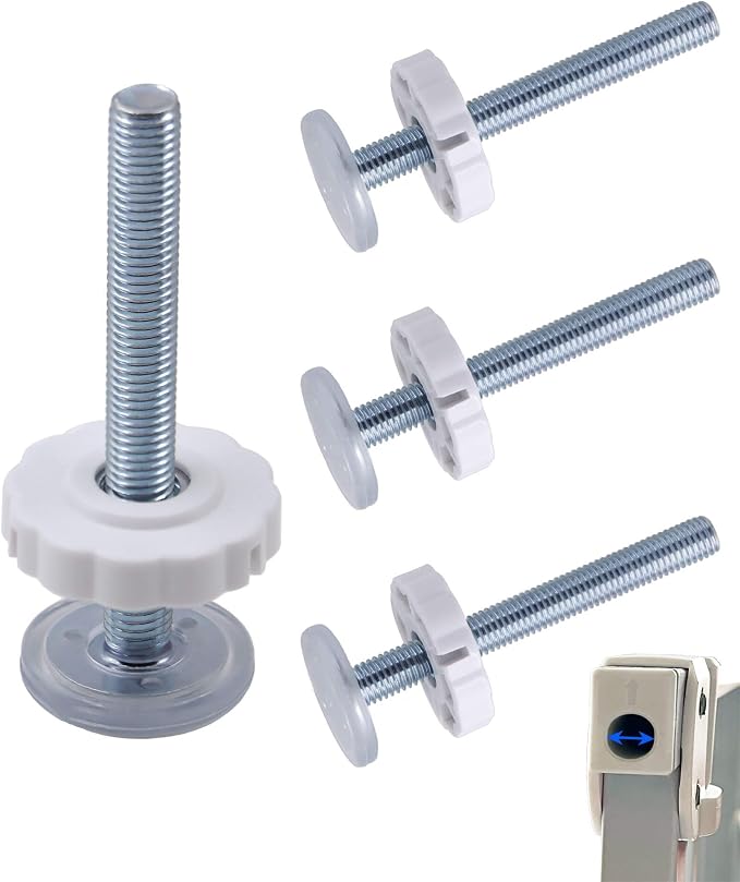 M10 Baby Gate Spindle Rods 4-Pack, Fits 10mm Holes Only, Not for M8, (10mm / 3/8") Extra Long 3.94" Replacement Parts for Pressure Mounted & Pet Safety Gates, White