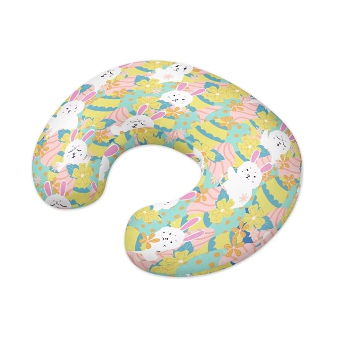 Cute Rabbit Eggs Nursing Pillow Cover, Stretchy Soft Fabric Removable Covers for Breastfeeding Pillows Safely Fits On Standard Infant Nursing Pillows