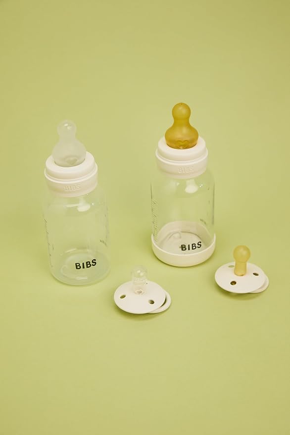 BIBS Baby Bottles 2-Pack, 5 Oz, Round Silicone Nipple, Anti-Colic System for Gas Reduction. BPA-Free, Lightweight & Easy to Clean, Suitable for Newborns 0+ Years -150ml (Pack of 2) Blush