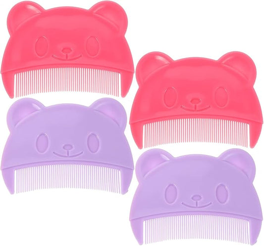 Toyvian Bear Shaped Baby Hair Comb Set - Infant Scalp Brush for Newborn Cradle Cap and Dandruff Removal Gentle Hair Care Comb for Boys and Girls Compact Baby Grooming Tool for Home and Travel