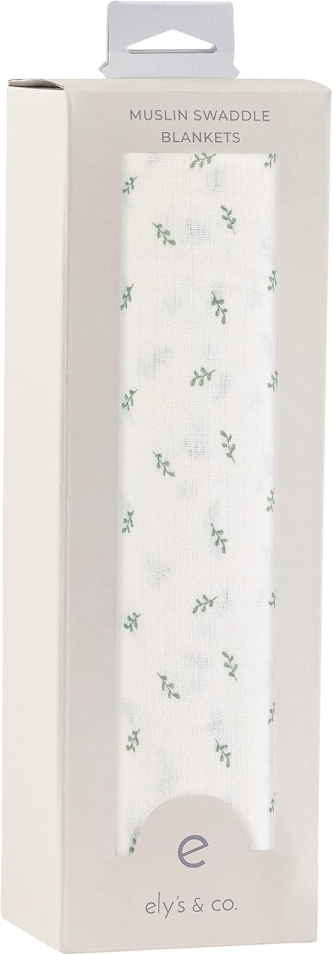 Ely's & Co. Cotton Muslin Swaddle Blanket 1-Pack ??100% Cotton Muslin Extra-Large Swaddle Blankets (47??x 47?? Printed (Sage Leaf)