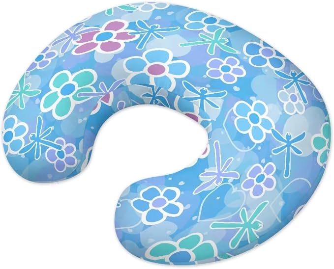 Crushed Flower Nursing Pillow Case 1 Pack for Breastfeeding Pillow Nursing Covers Pillow Slipcover Pillowcase Soft Fabric Feeding Cushion Cover Pillow Not Included