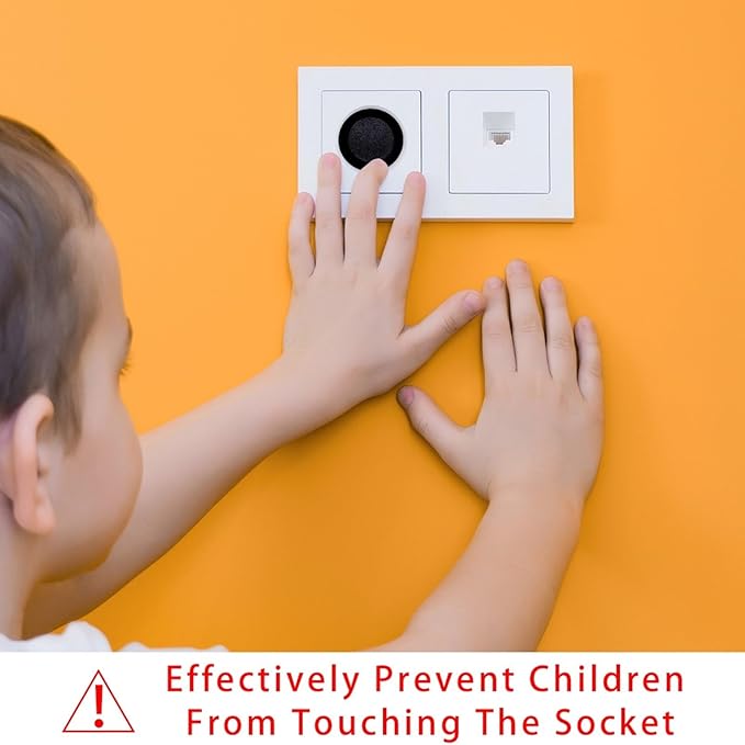 Pure Black Outlet Covers Baby Proofing - Plug Covers for Electrical Outlets, Child Proof Socket Covers, Baby Safety Products for Home, Office